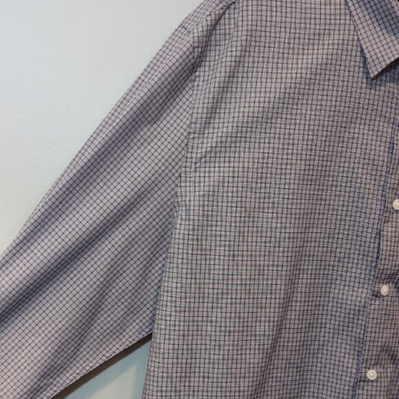 Perry Ellis Checkered Men's Shirt Button Down Long Sleeve Purple Plaid Size XXL - Picture 5 of 10